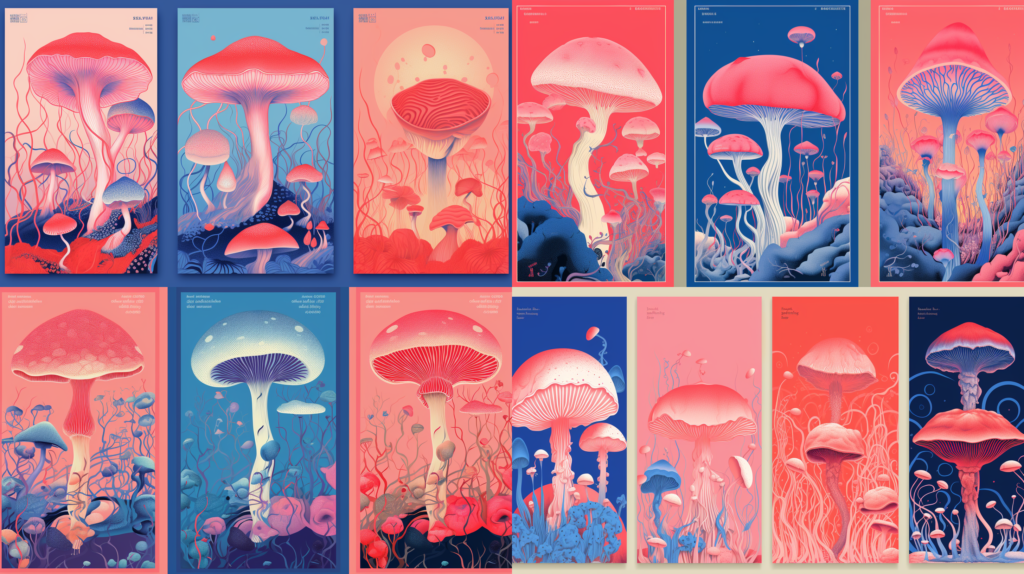 illustrations of magic mushrooms